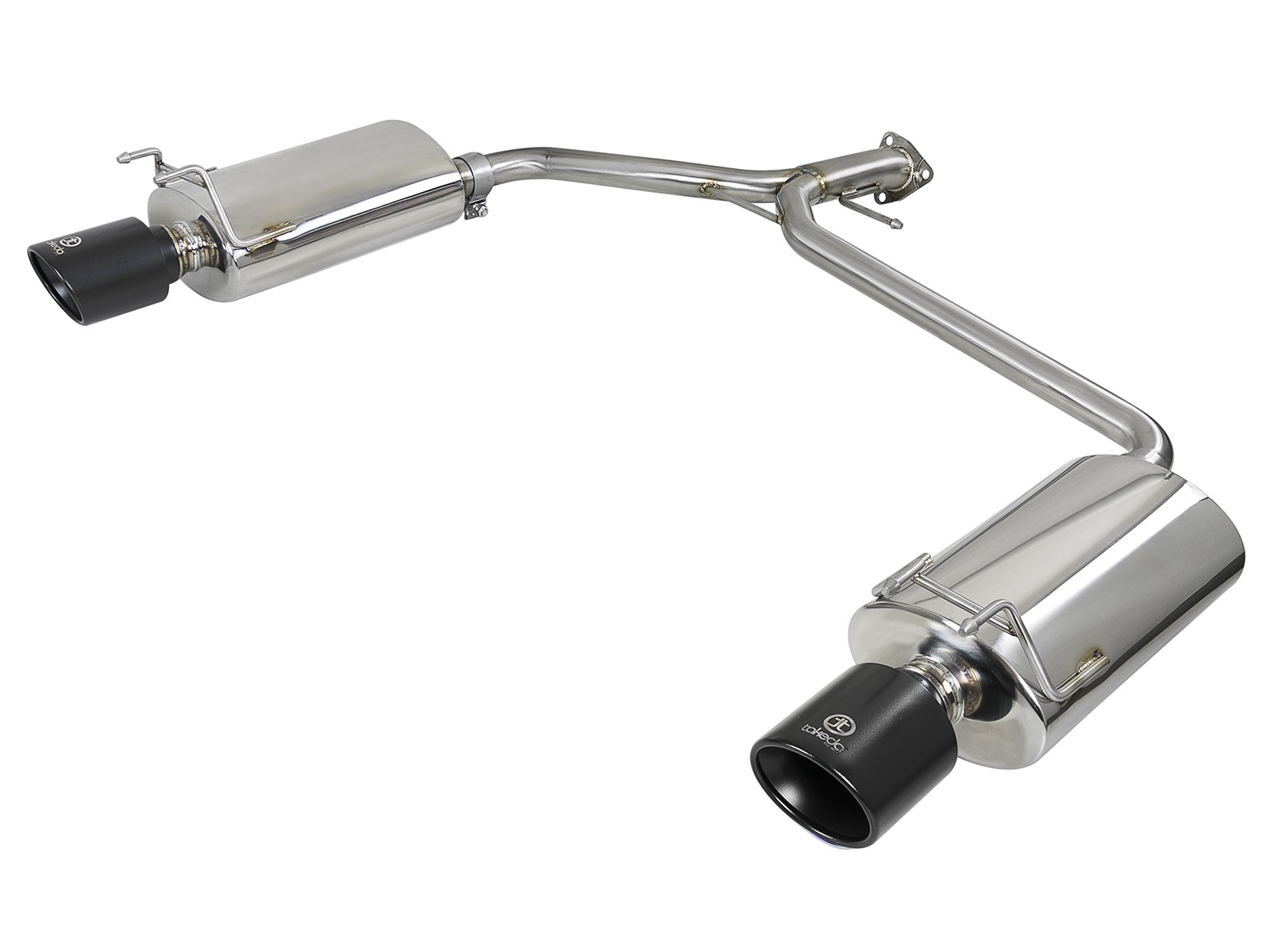 TAKEDA 2-1/4 IN TO 1-3/4 IN 304 STAINLESS STEEL AXLE-BACK EXHAUST W/ BLACK TIPS HONDA ACCORD SPORT SEDAN 13-17 L4-2.4L